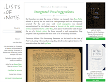 Tablet Screenshot of listsofnote.com
